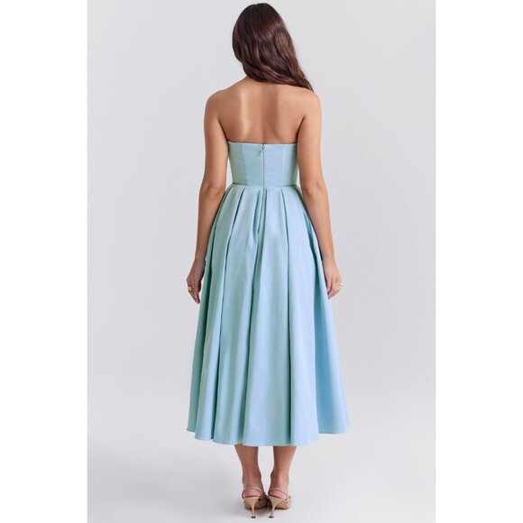 House of CB Audrey tuscan blue strapless midi sundress - XS - Picture 5 of 10